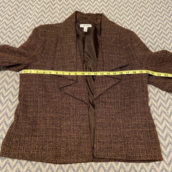 Dressbarn Brown Tweed Waterfall Blazer – Women’s Size Medium - Picture 8 of 9